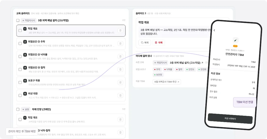 TBM 편성 시연 마지막 화면